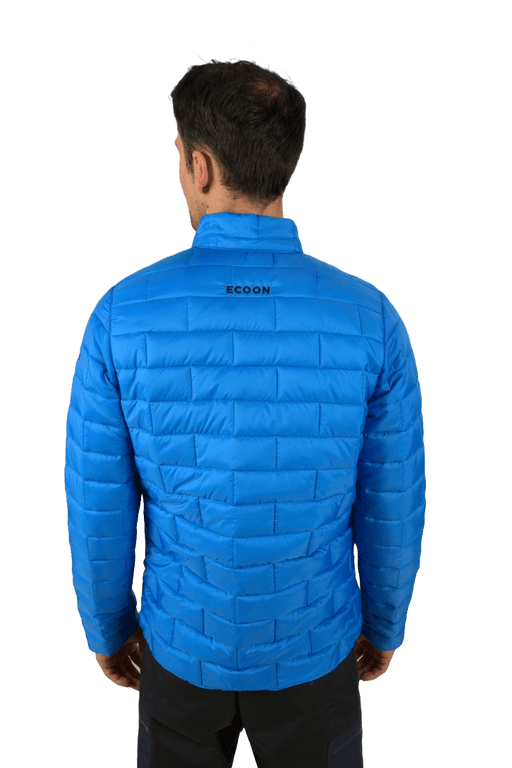 ecoon apparel jacket ecoactive insulated men sustainable clothing recyclable premium light blue KRN glasses ECO180316TM M