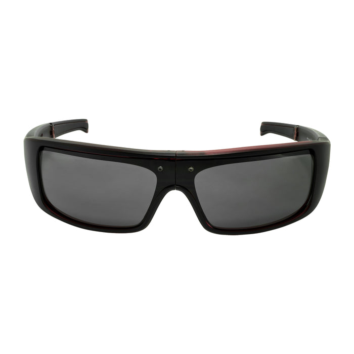 POPGEAR | Polarized, Matte Red/Black Crystal, Gray Lens