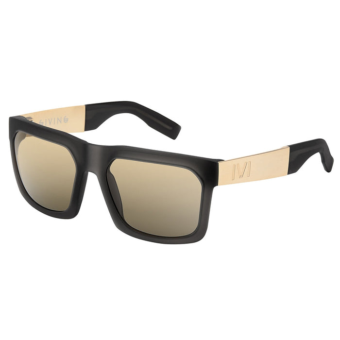 IVI VISION Sunglasses GIVING - Matte Grey Translucent - Brushed Gold / Gold Flash Lens
