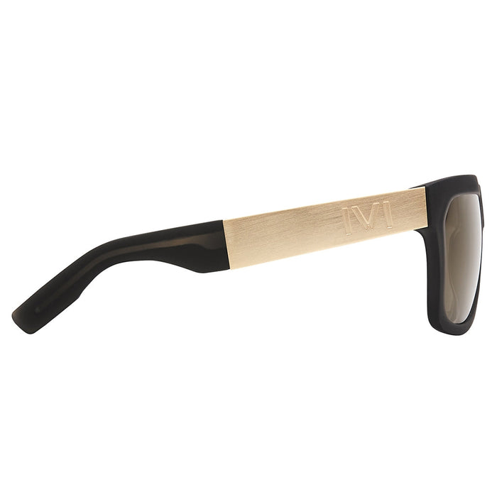IVI VISION Sunglasses GIVING - Matte Grey Translucent - Brushed Gold / Gold Flash Lens