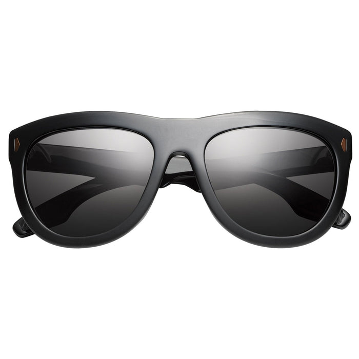 IVI VISION Sunglasses JAGGER - Polished Black - Marble Stone / Grey Lens