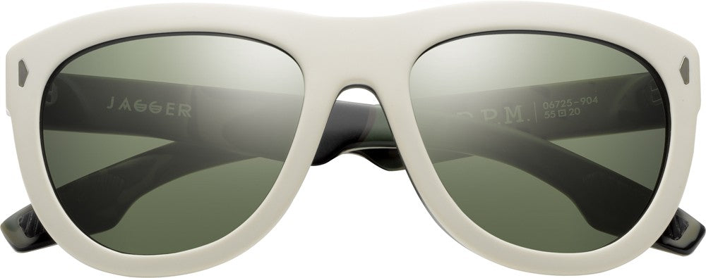 IVI VISION Sunglasses JAGGER - Polished Ivory - Dpm / Green Grey Lens
