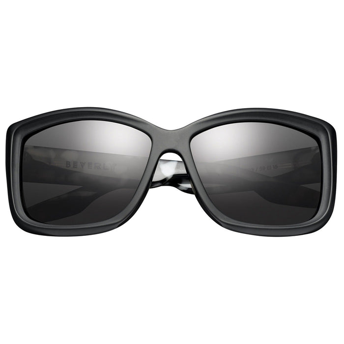 IVI VISION Sunglasses BEVERLY - Matte Black - Marble Stone / Grey Lens