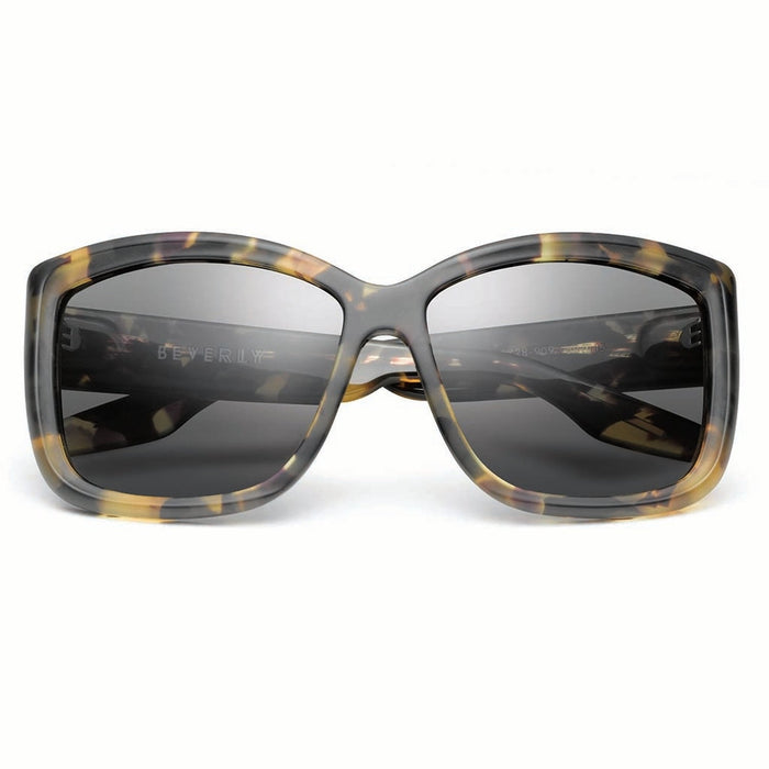 IVI VISION Sunglasses BEVERLY - Matte Black - Marble Stone / Grey Lens