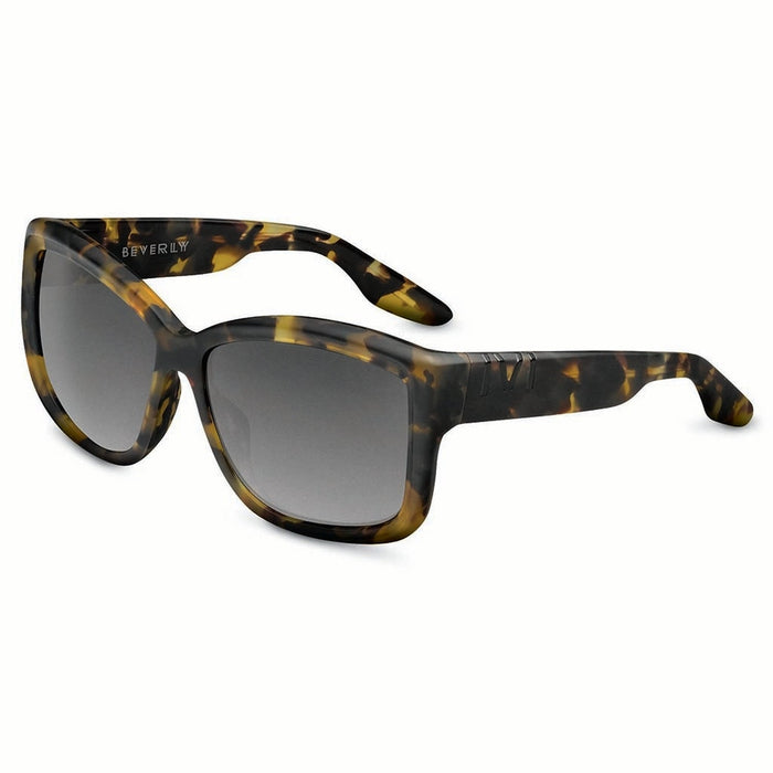 IVI VISION Sunglasses BEVERLY - Matte Black - Marble Stone / Grey Lens