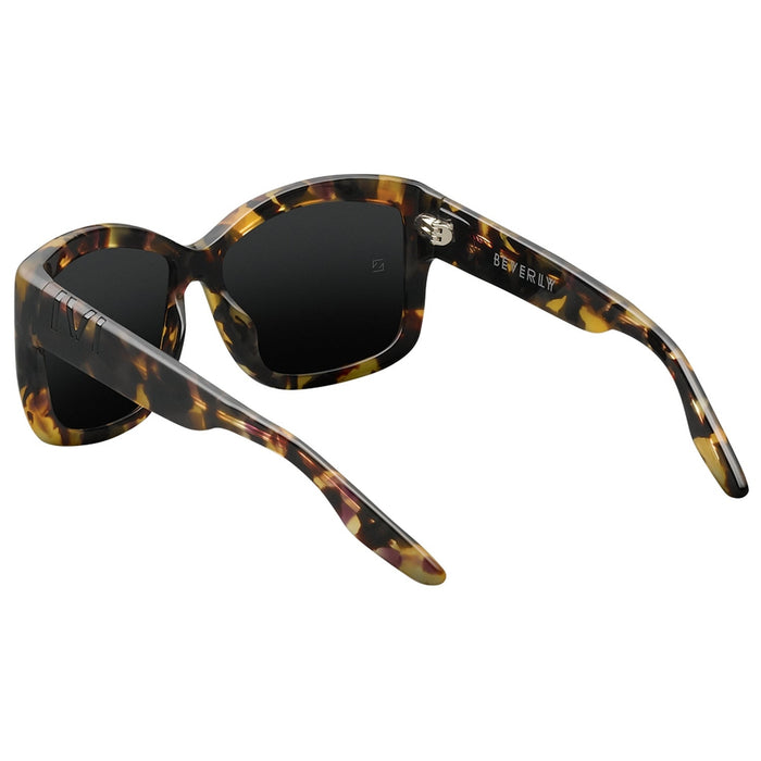 IVI VISION Sunglasses BEVERLY - Matte Black - Marble Stone / Grey Lens