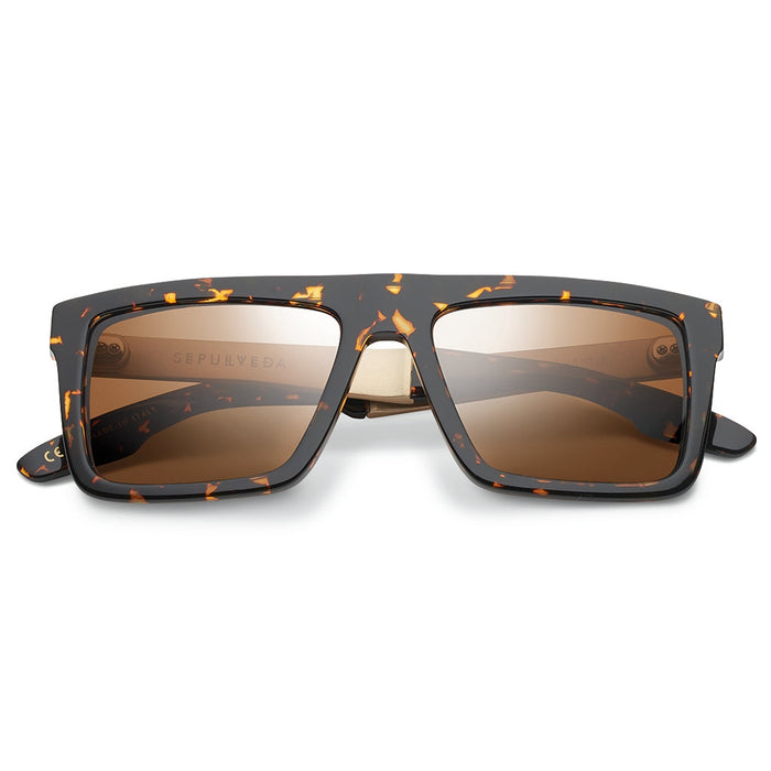 IVI VISION Sunglasses SEPULVEDA - Polished Ambercomb Tortoise - Brushed Gold / Bronze AR Lens