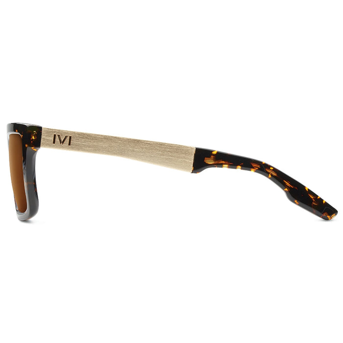 IVI VISION Sunglasses SEPULVEDA - Polished Ambercomb Tortoise - Brushed Gold / Bronze AR Lens