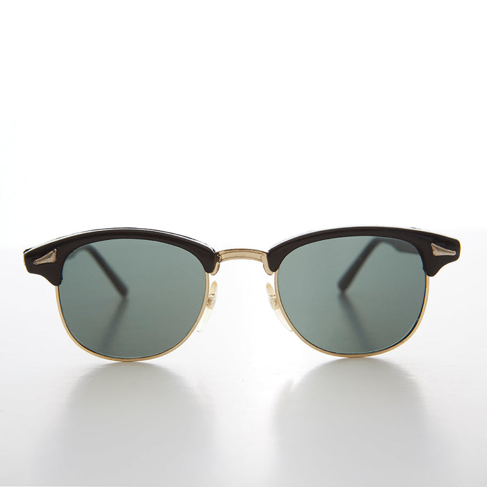 SUNGLASS MUSEUM Classic Half Frame Vintage Sunglass with Glass Lens - Hollis