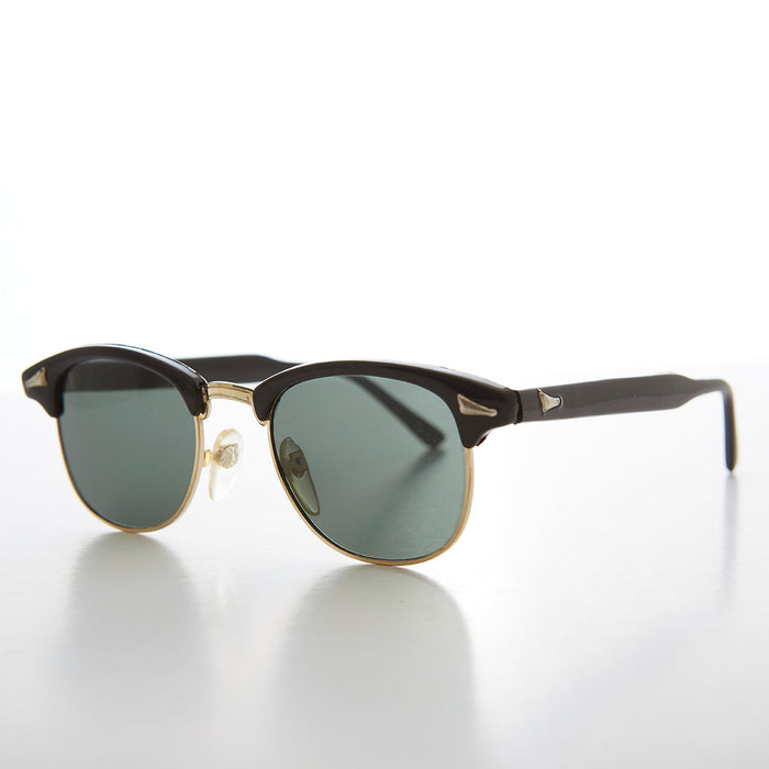SUNGLASS MUSEUM Classic Half Frame Vintage Sunglass with Glass Lens - Hollis