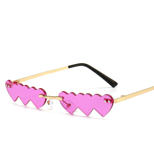 RAMODO JEWELRY Heart-Shaped Rimless Sunglasses - Unique & Trendy for Fashionistas - Product image