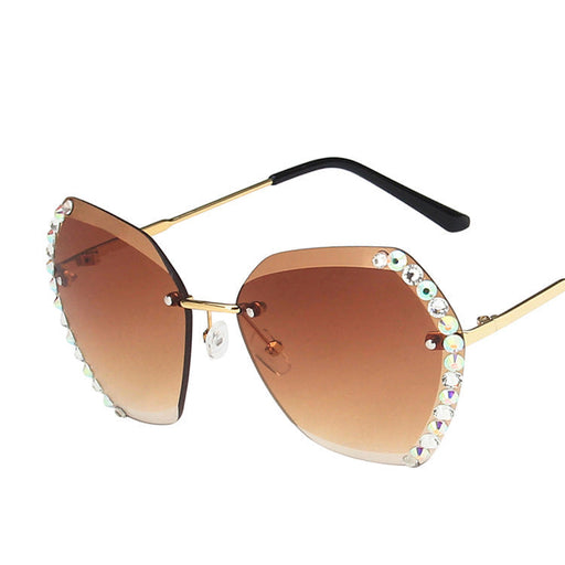 RAMODO JEWELRY Dazzling Diamond Rimless Sunglasses - Vintage Glamour - Product image
