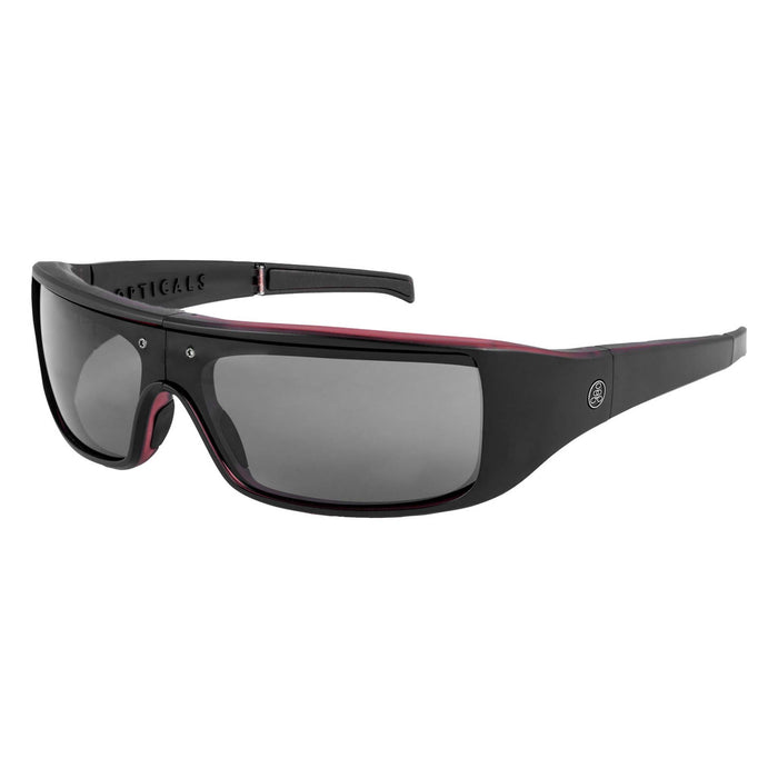 POPGEAR | Polarized, Matte Red/Black Crystal, Gray Lens