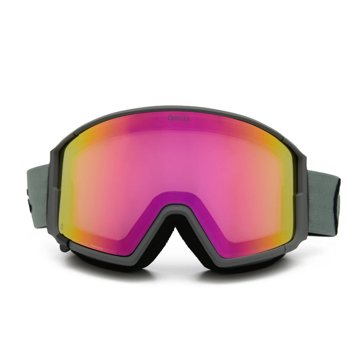 OPOLIS Sunglasses Grey Wolf Ski & Snowboard Goggles (Cherry Lemonade Mirrored Lens)