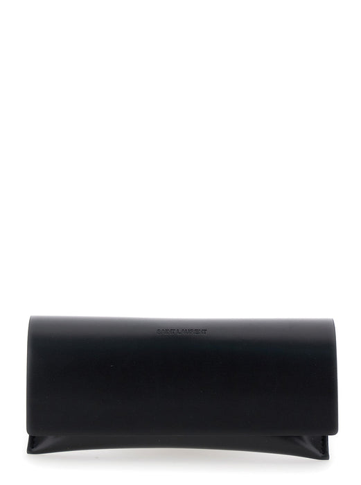 Saint Laurent Women 'Amelia' Black Sunglasses With Floating Frame And Cassandre Logo In Acetate Woman