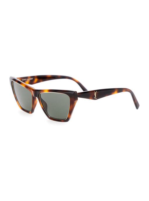 Saint Laurent Women Brown Sunglasses With Tortoiseshell Print And Cassandre Logo On Temples In Acetate Woman - Product image