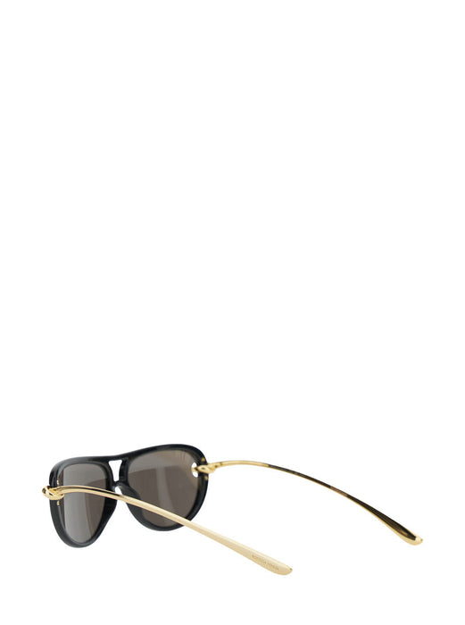 Bottega Veneta Women Black Sunglasses With Cut-Out Motif On The Temples And Knot Detail On The Temples In Acetate Woman