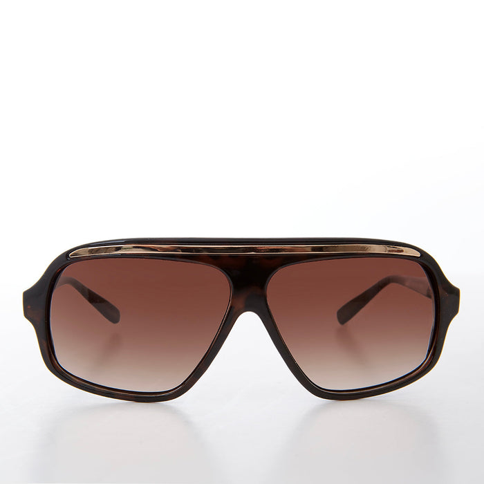 SUNGLASS MUSEUM Fancy Flat Top Pilot Sunglasses - Renee