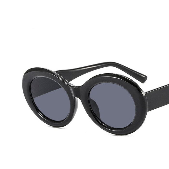 Striped Zebra Oval Sunglasses New Net Red Street Shot Personality Female Hip Hop Sunglasses Trend