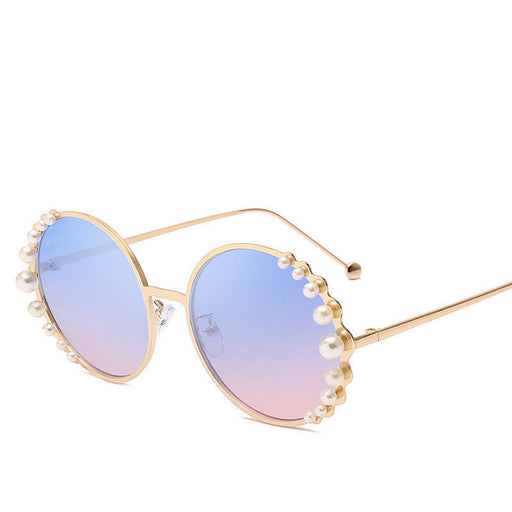 RAMODO JEWELRY Pearl Embellished Round Sunglasses - Vintage Glamour - Product image
