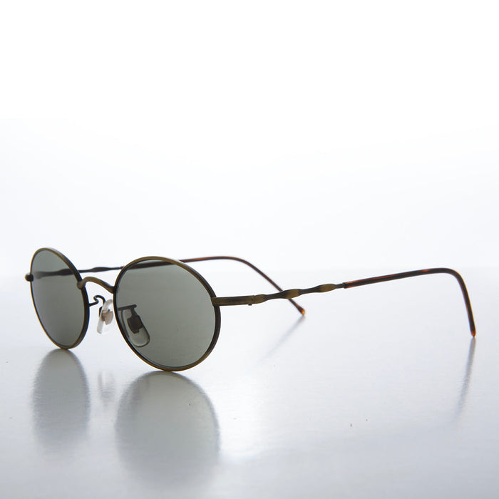 90s Small Oval Metal Frame Sunglasses - Wu