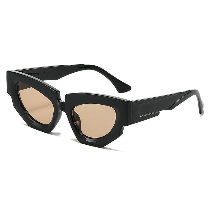 New Personalized Fashion Cat Eye Sunglasses Instagram Trendy Irregular Water Chestnut Hip Simple Leisure Street Photography Sunglasses