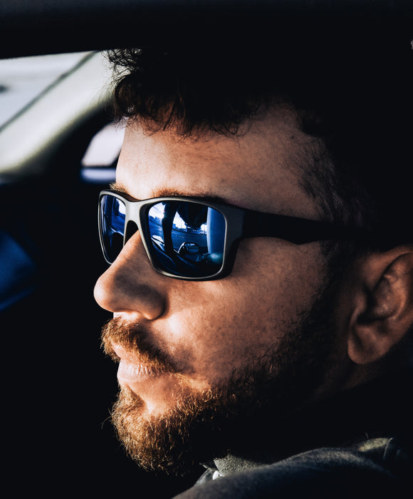 image of sunglasses model Rockwell Time POMPEI FLOATABLE (MATTE BLACK/GREEN POLARIZED HYDRO)