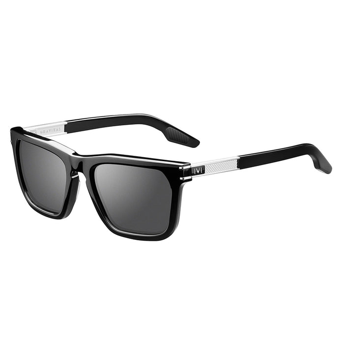 IVI VISION Sunglasses GRAVITAS - Polished Black - Brushed Aluminum / Grey AR Lens