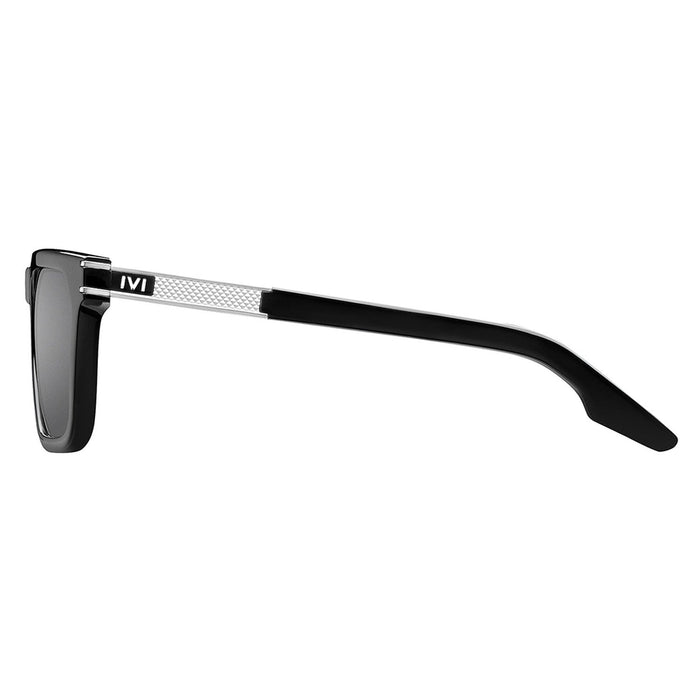 IVI VISION Sunglasses GRAVITAS - Polished Black - Brushed Aluminum / Grey AR Lens