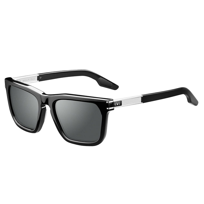 IVI VISION Sunglasses GRAVITAS - Polished Black - Brushed Aluminum / Grey AR Lens
