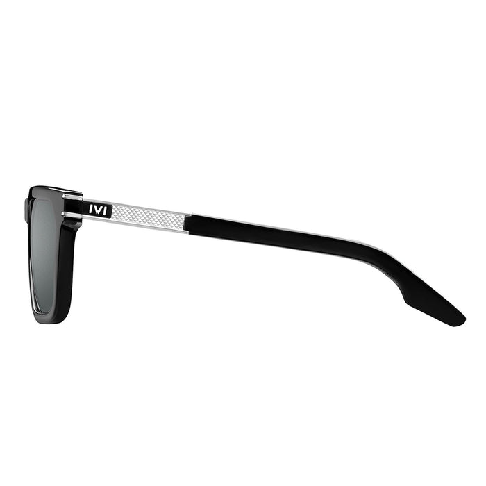 IVI VISION Sunglasses GRAVITAS - Polished Black - Brushed Aluminum / Grey AR Lens