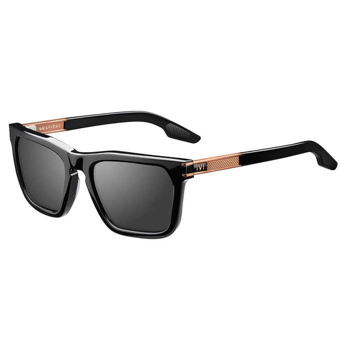 IVI VISION Sunglasses GRAVITAS - Polished Black - Brushed Aluminum / Grey AR Lens