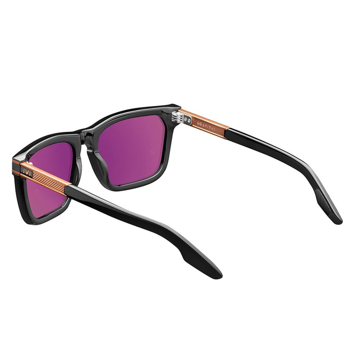 IVI VISION Sunglasses GRAVITAS - Polished Black - Brushed Aluminum / Grey AR Lens