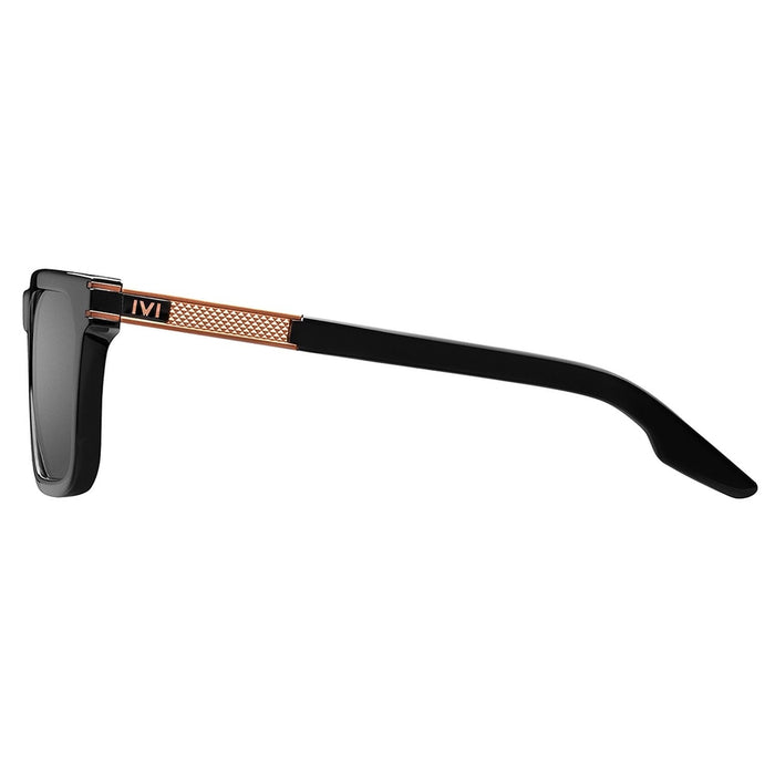 IVI VISION Sunglasses GRAVITAS - Polished Black - Brushed Aluminum / Grey AR Lens