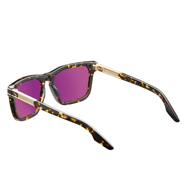 IVI VISION Sunglasses GRAVITAS - Polished Ambercomb Tortoise - Brushed Gold / Bronze AR Lens