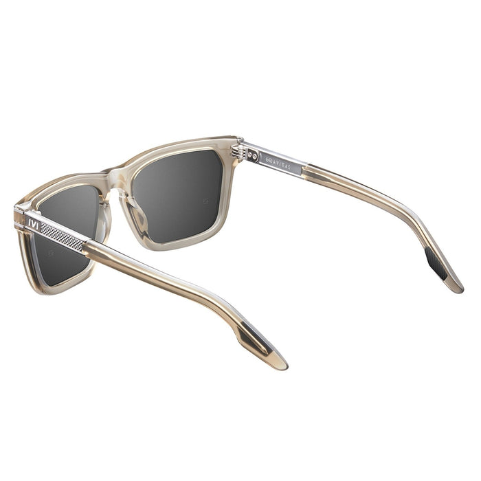 IVI VISION Sunglasses GRAVITAS - Polished Black - Brushed Aluminum / Grey AR Lens