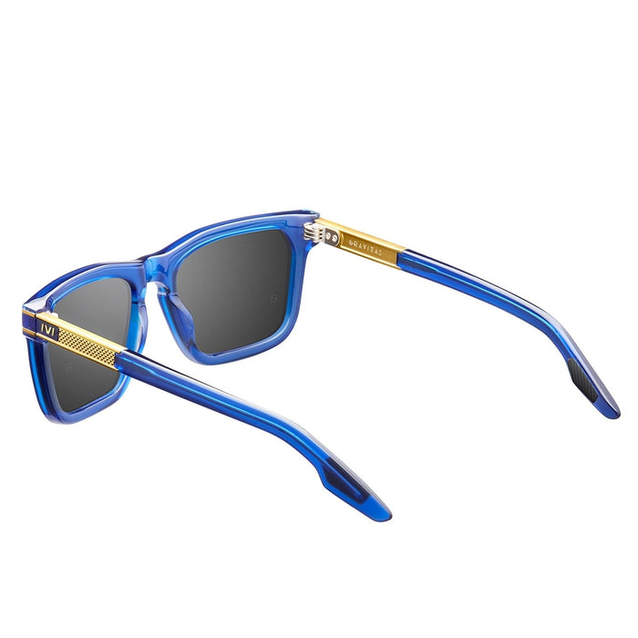 IVI VISION Sunglasses GRAVITAS - Polished Black - Brushed Aluminum / Grey AR Lens