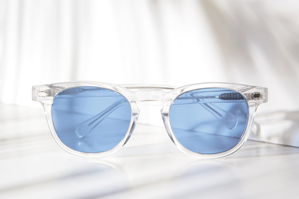 SUNGLASS MUSEUM Clear Acetate Square Sunglass with Colored Lenses - Benson - Product image