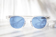 SUNGLASS MUSEUM Clear Acetate Square Sunglass with Colored Lenses - Benson - Product image