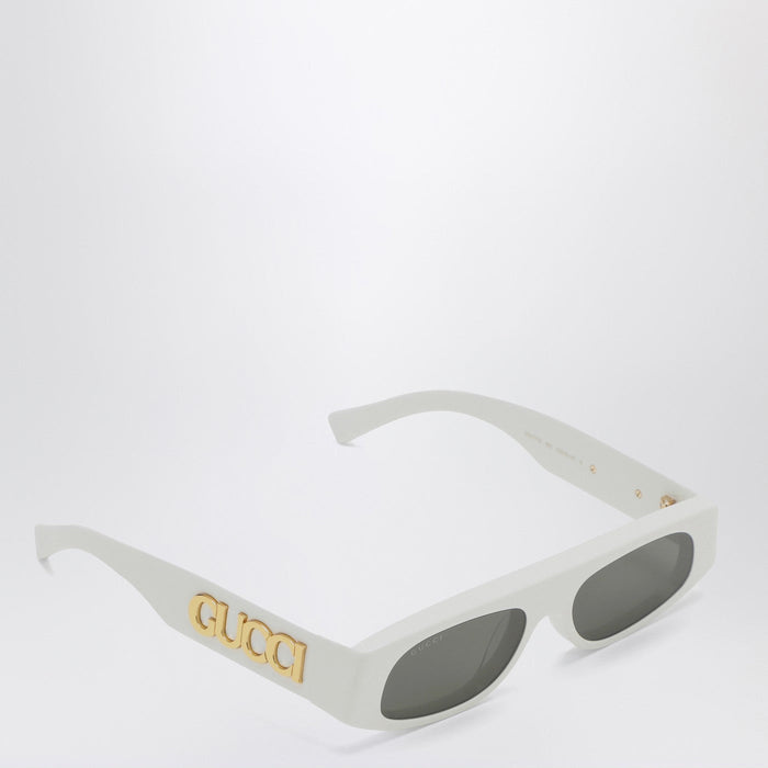 Gucci White Acetate Geometric Sunglasses Women