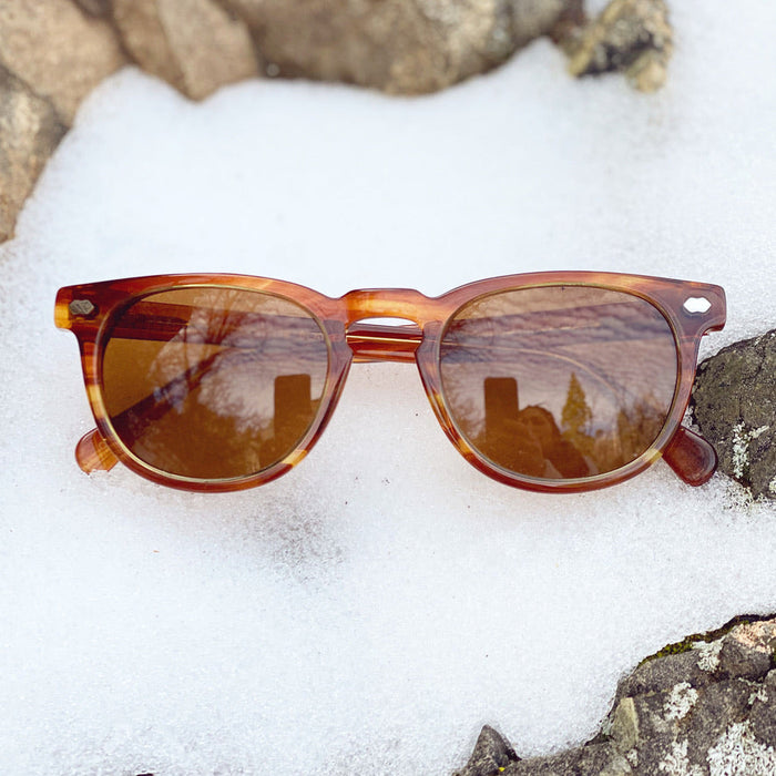 SUNGLASS MUSEUM Rounded Square Tortoise Sunglass with Polarized Lens - Blaine