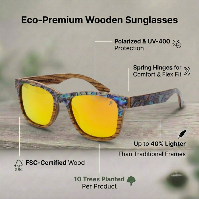 Cirque Abalone Wooden Wayfinder Sunglasses | Joycoast