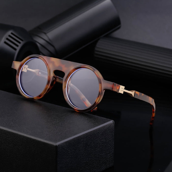 New European and American fashion round frame sunglasses for men, personalized and high-end sunglasses for men