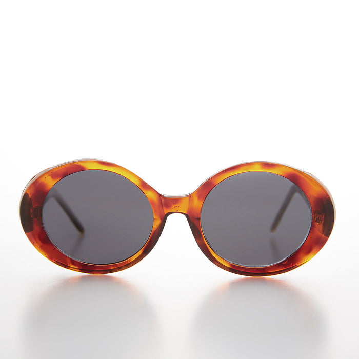 SUNGLASS MUSEUM Thick Oval Mod Retro Women's Sunglass - Abby