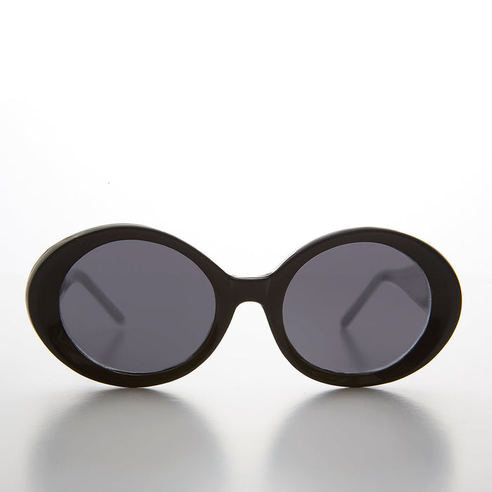 SUNGLASS MUSEUM Thick Oval Mod Retro Women's Sunglass - Abby