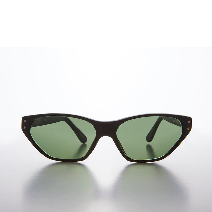 SUNGLASS MUSEUM Narrow Edgy 90s Rocker Cat Eye Vintage Sunglass - Abigail