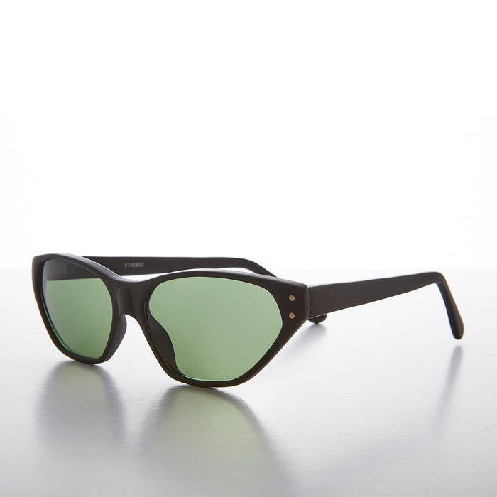 SUNGLASS MUSEUM Narrow Edgy 90s Rocker Cat Eye Vintage Sunglass - Abigail