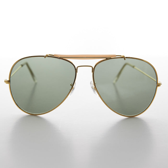 SUNGLASS MUSEUM Original Brow Bar Aviator Sunglass with Glass Lens Vintage - Connelly - Product image