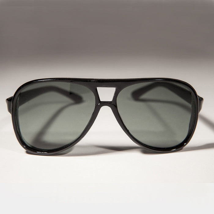 Black Aviator Sunglass with Glass Lenses - Agent Six