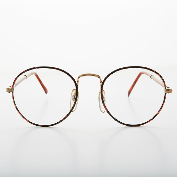 SUNGLASS MUSEUM Preppy Round Clear Glass Lens Vintage Glasses - Alex